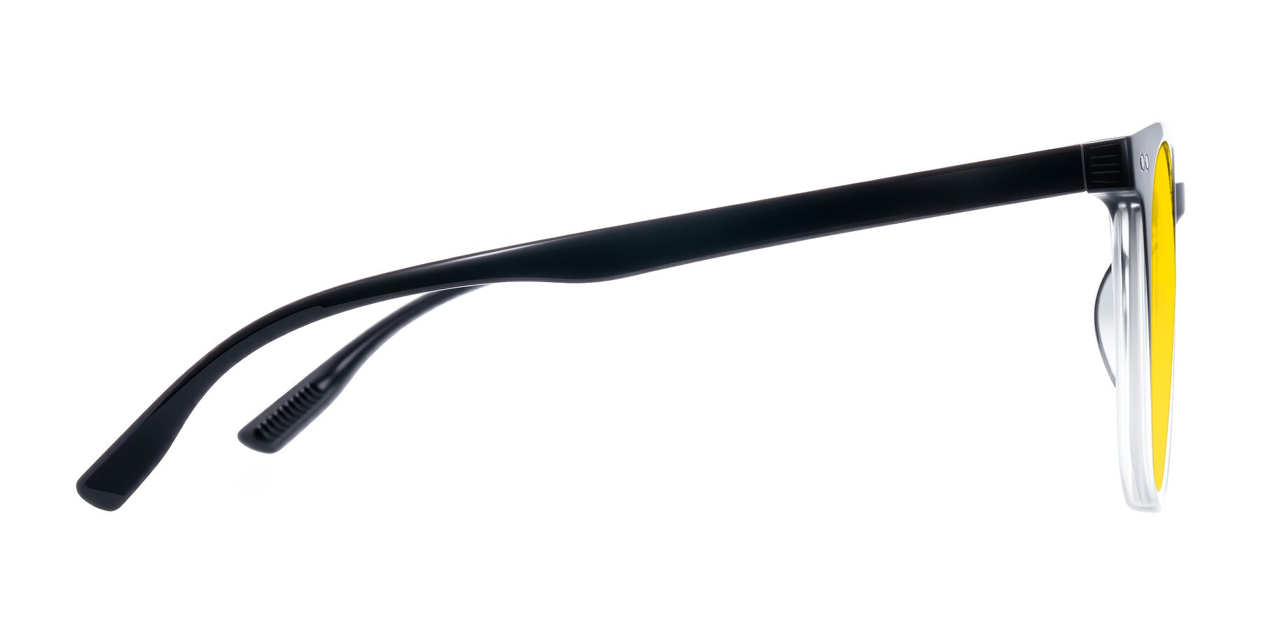 Side of Pizarro in Gradient Black/Clear with Yellow Tinted Lenses