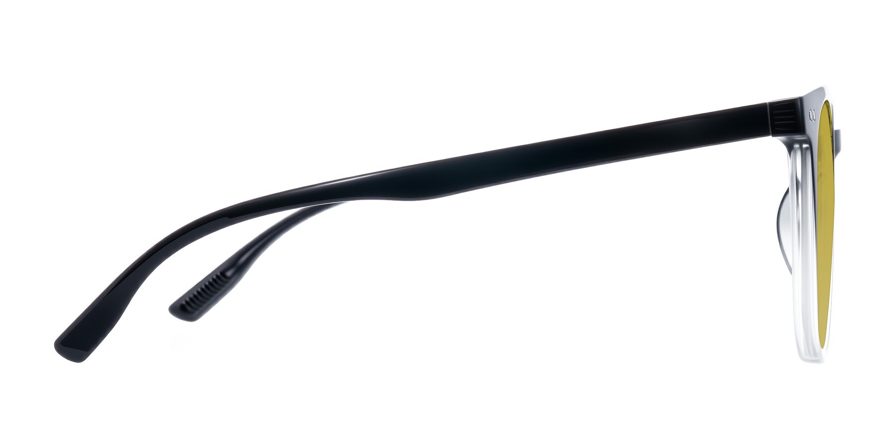 Side of Pizarro in Gradient Black/Clear with Champagne Tinted Lenses