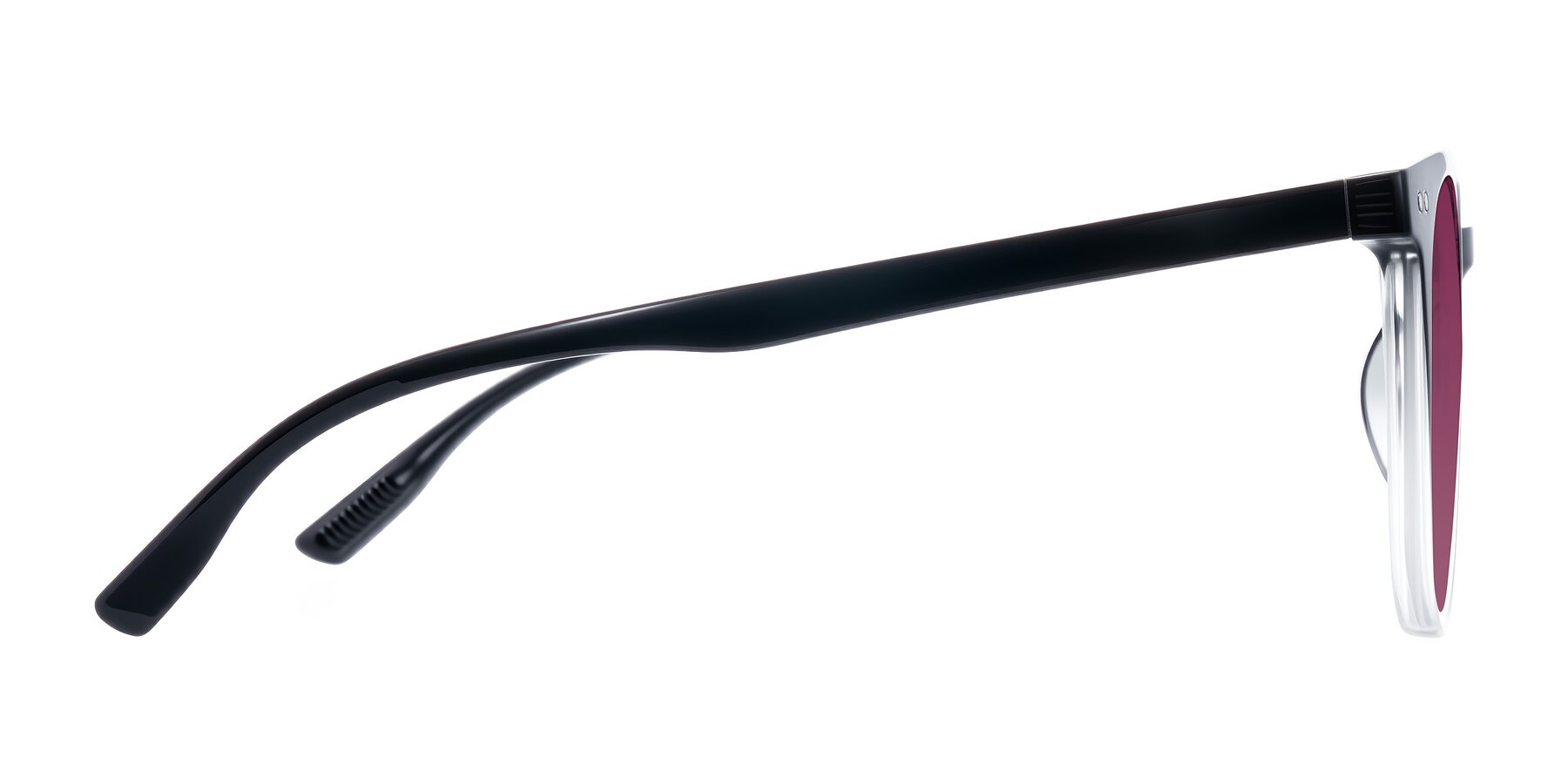 Side of Pizarro in Gradient Black/Clear with Wine Tinted Lenses