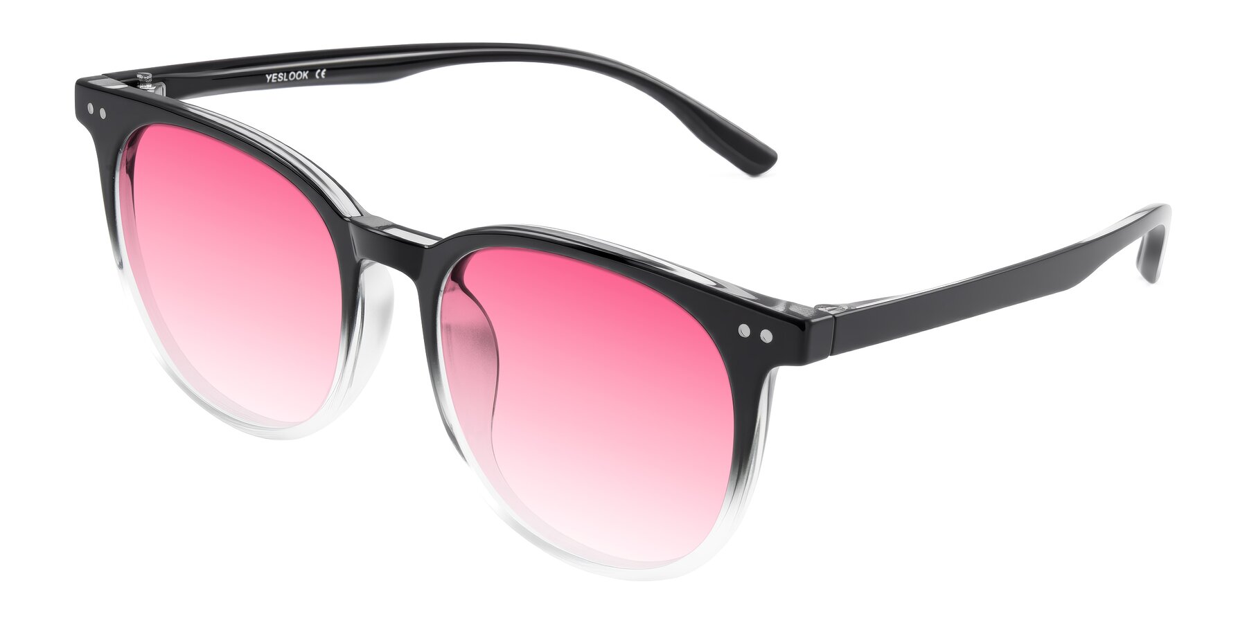 Angle of Pizarro in Gradient Black/Clear with Pink Gradient Lenses