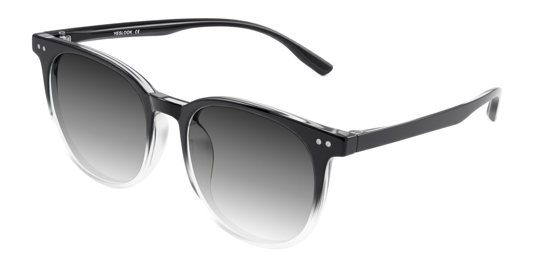 Angle of Pizarro in Gradient Black/Clear with Gray Gradient Lenses