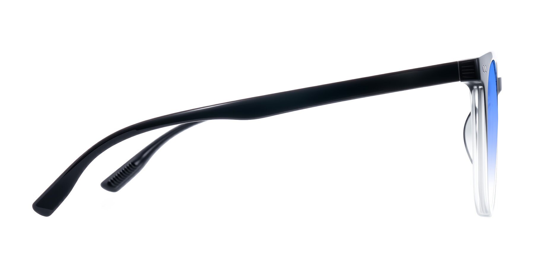 Side of Pizarro in Gradient Black/Clear with Blue Gradient Lenses