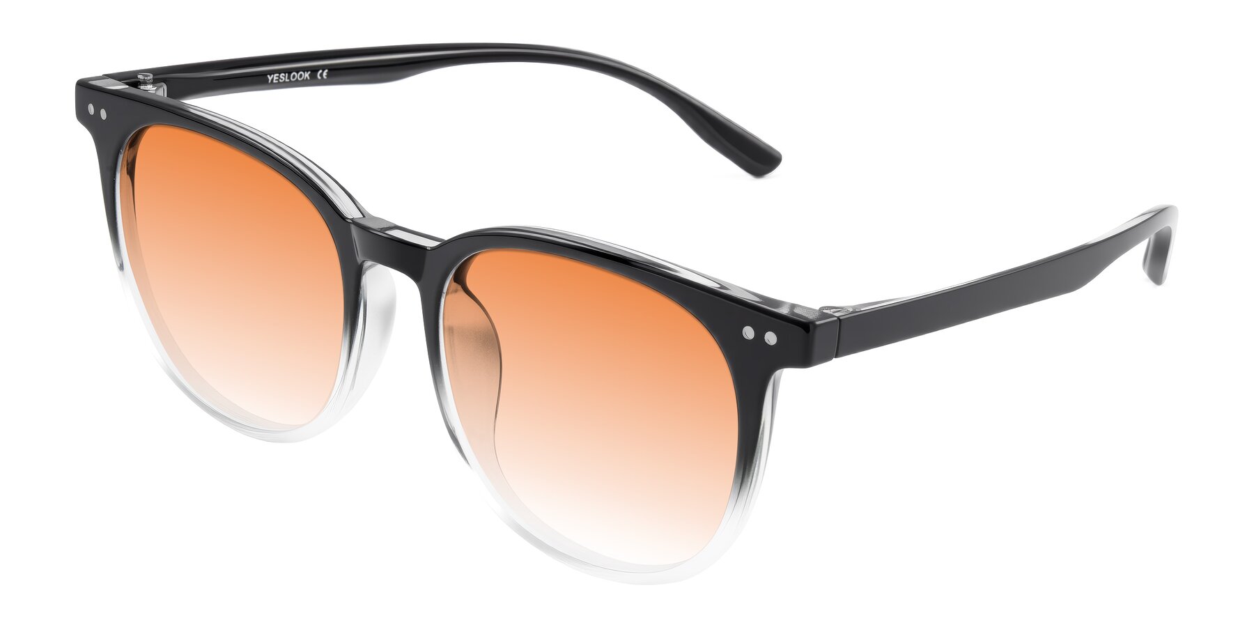 Angle of Pizarro in Gradient Black/Clear with Orange Gradient Lenses