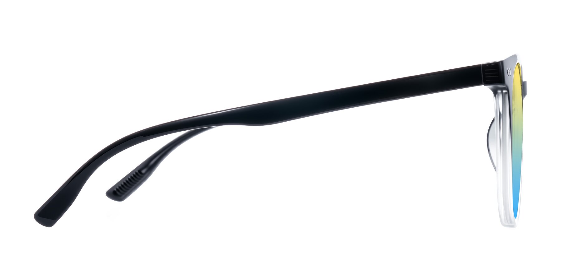 Side of Pizarro in Gradient Black/Clear with Yellow / Blue Gradient Lenses