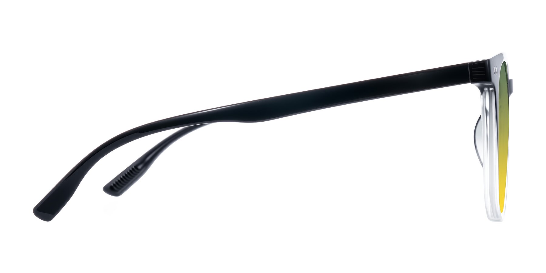 Side of Pizarro in Gradient Black/Clear with Green / Yellow Gradient Lenses