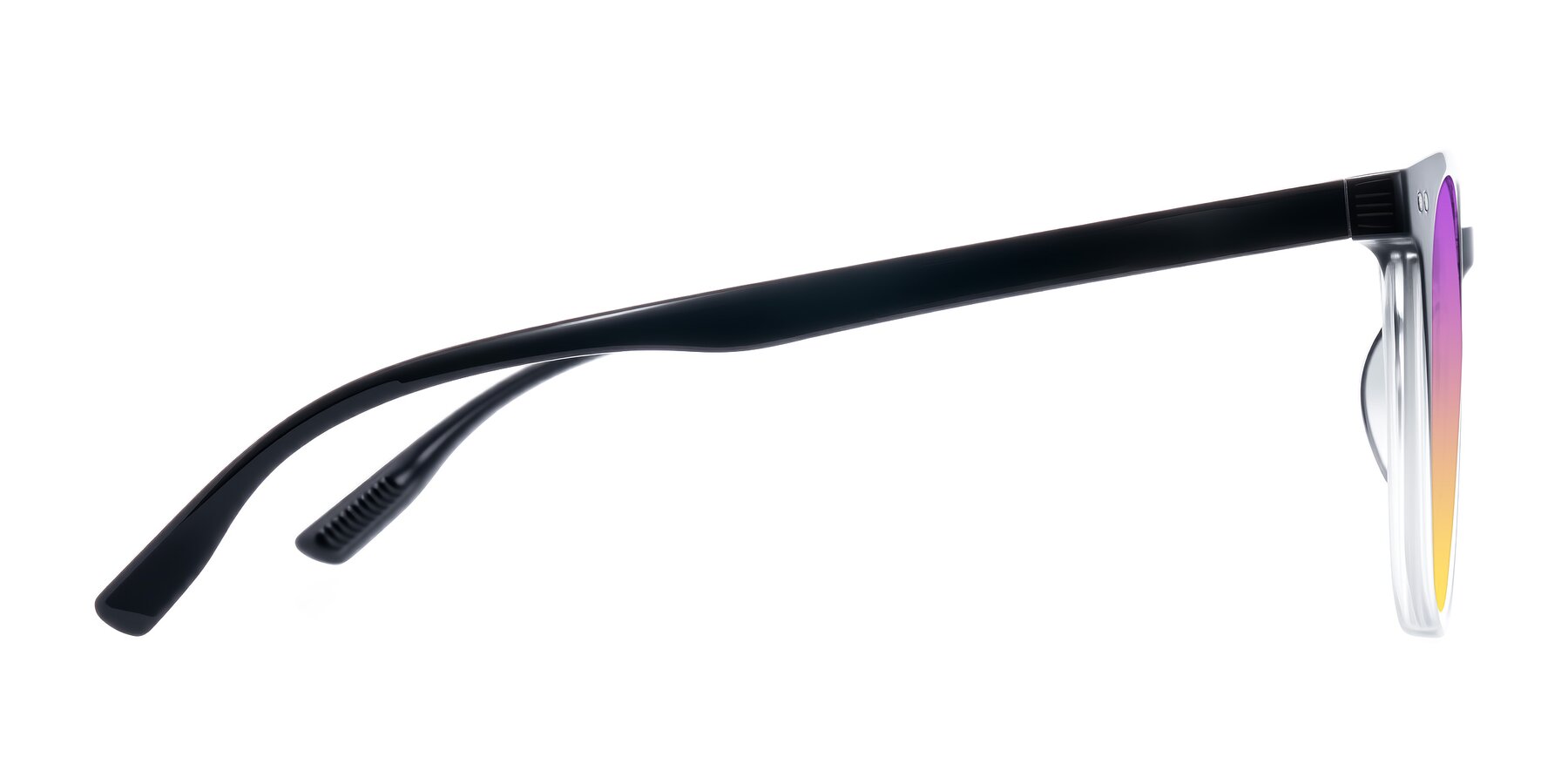 Side of Pizarro in Gradient Black/Clear with Purple / Yellow Gradient Lenses