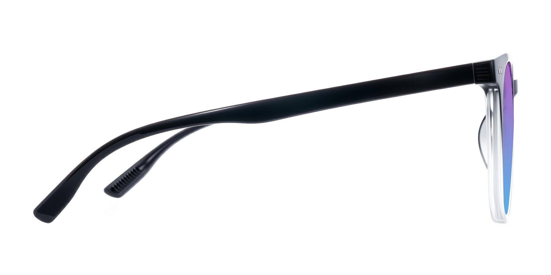 Side of Pizarro in Gradient Black/Clear with Purple / Blue Gradient Lenses
