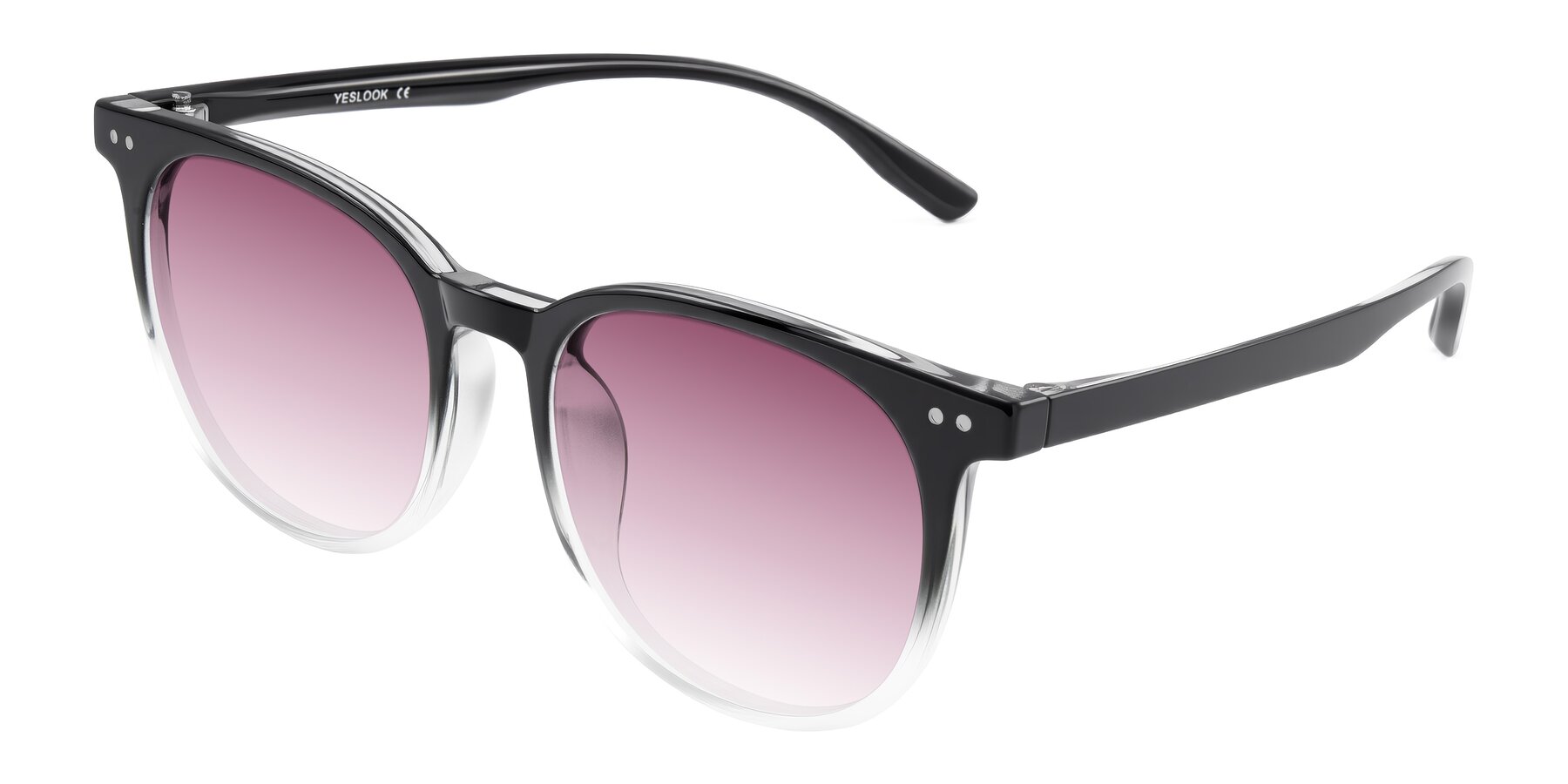 Angle of Pizarro in Gradient Black/Clear with Wine Gradient Lenses