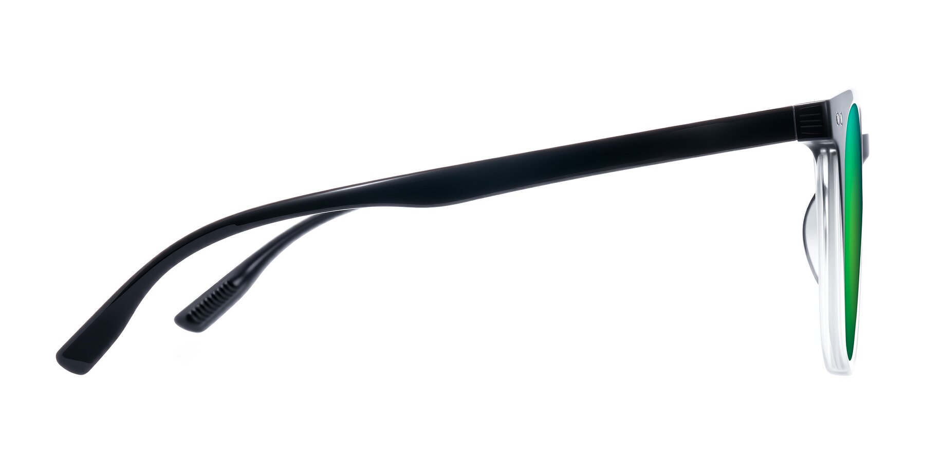 Side of Pizarro in Gradient Black/Clear with Green Mirrored Lenses