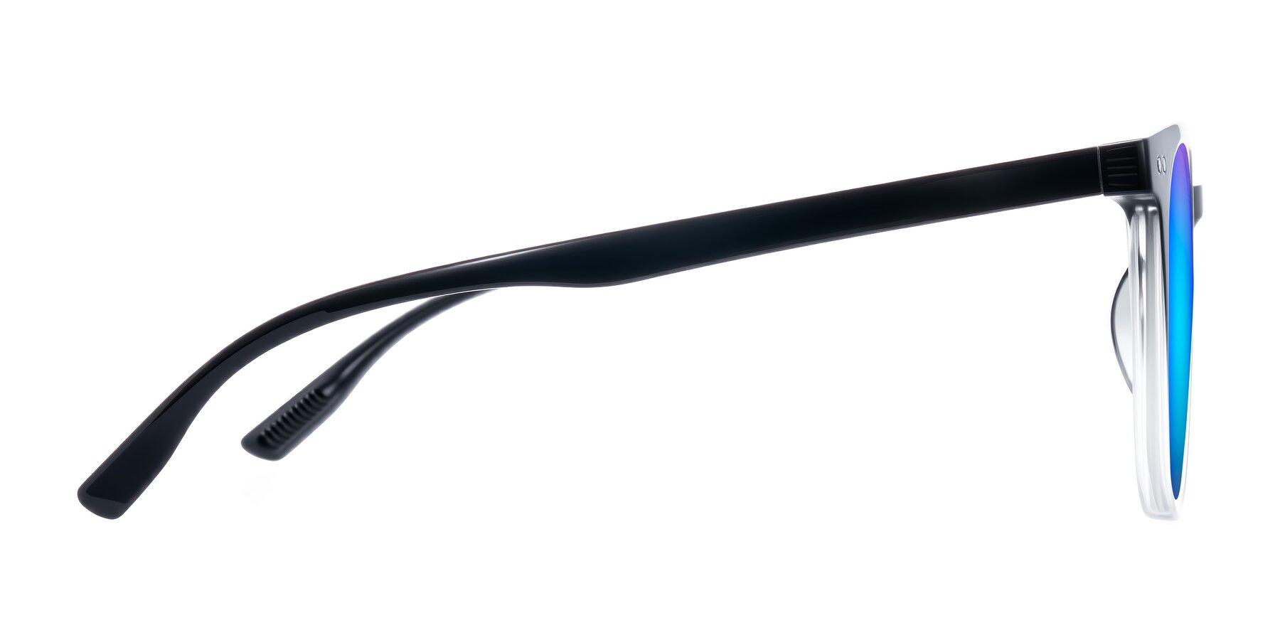 Side of Pizarro in Gradient Black/Clear with Blue Mirrored Lenses