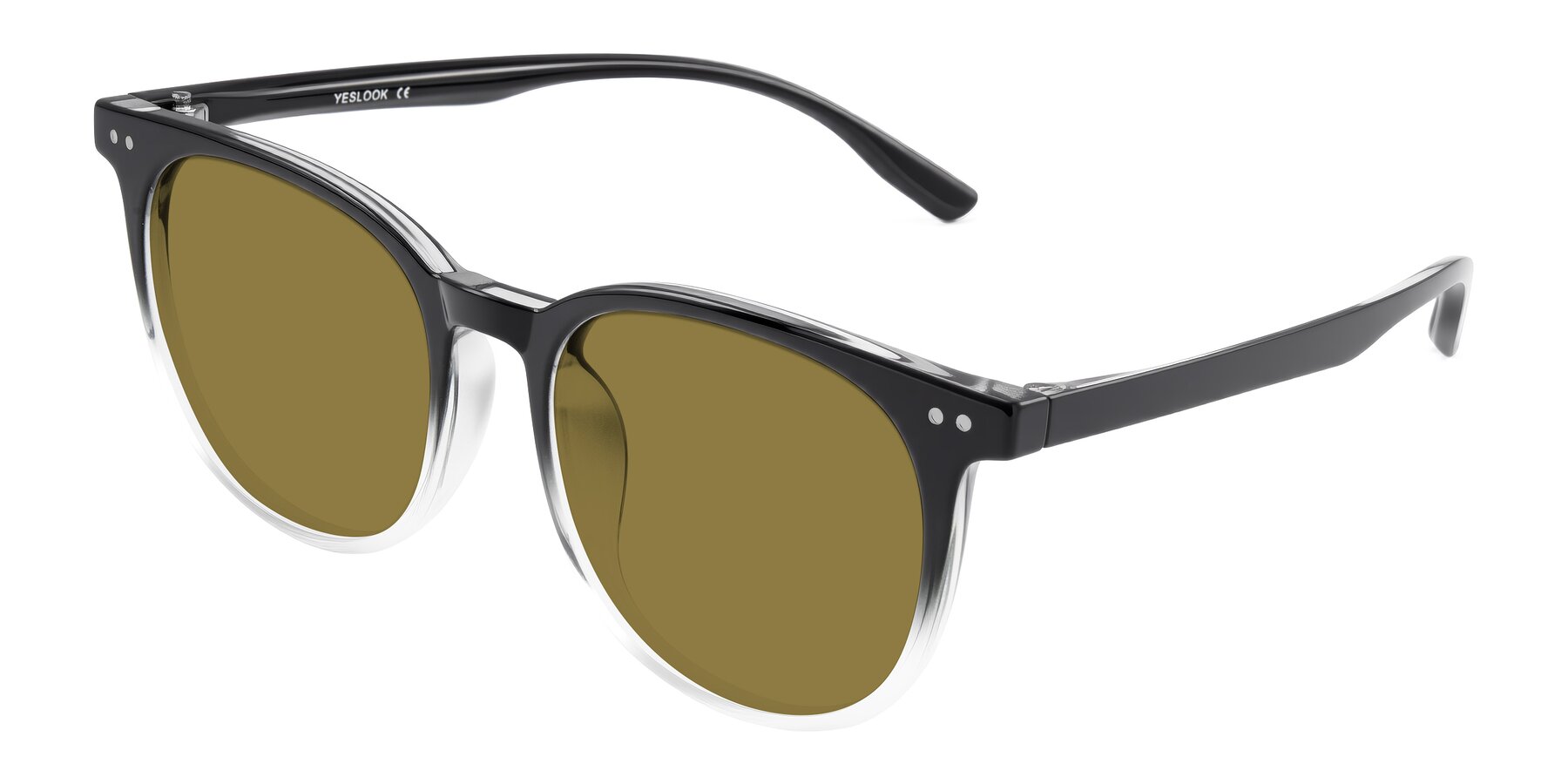 Angle of Pizarro in Gradient Black/Clear with Brown Polarized Lenses