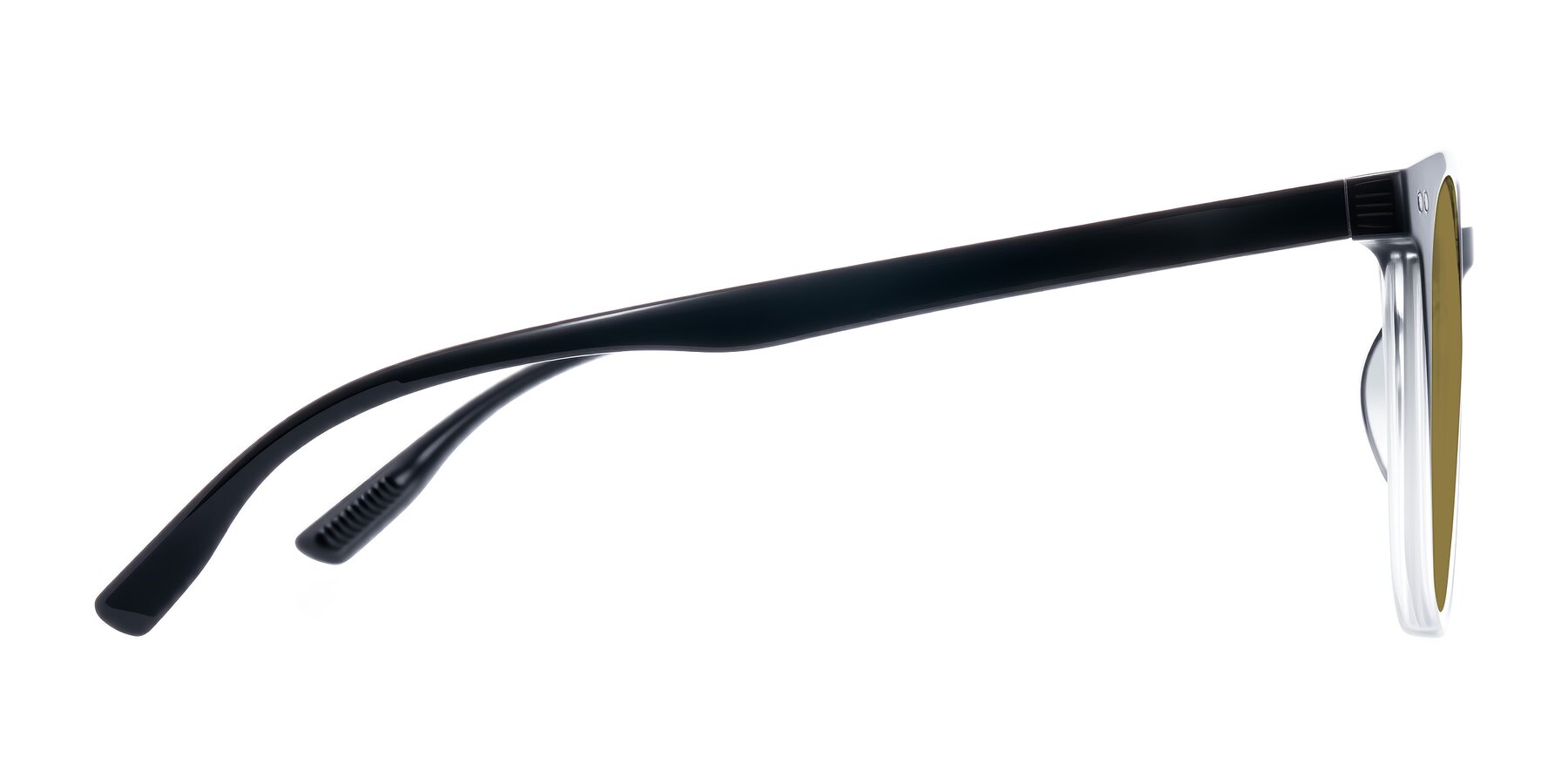 Side of Pizarro in Gradient Black/Clear with Brown Polarized Lenses