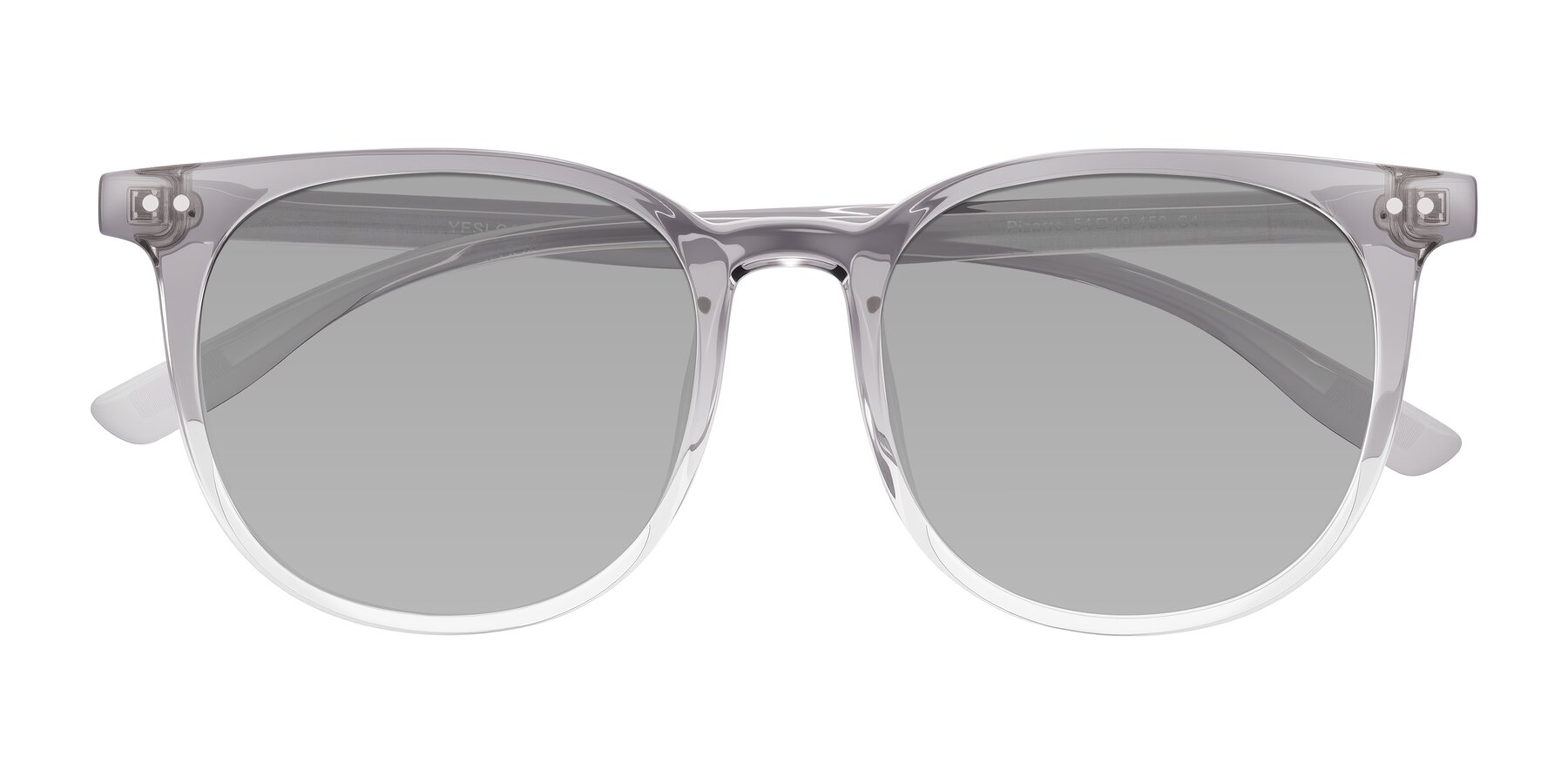 Folded Front of Pizarro in Crystal Gray with Light Gray Tinted Lenses