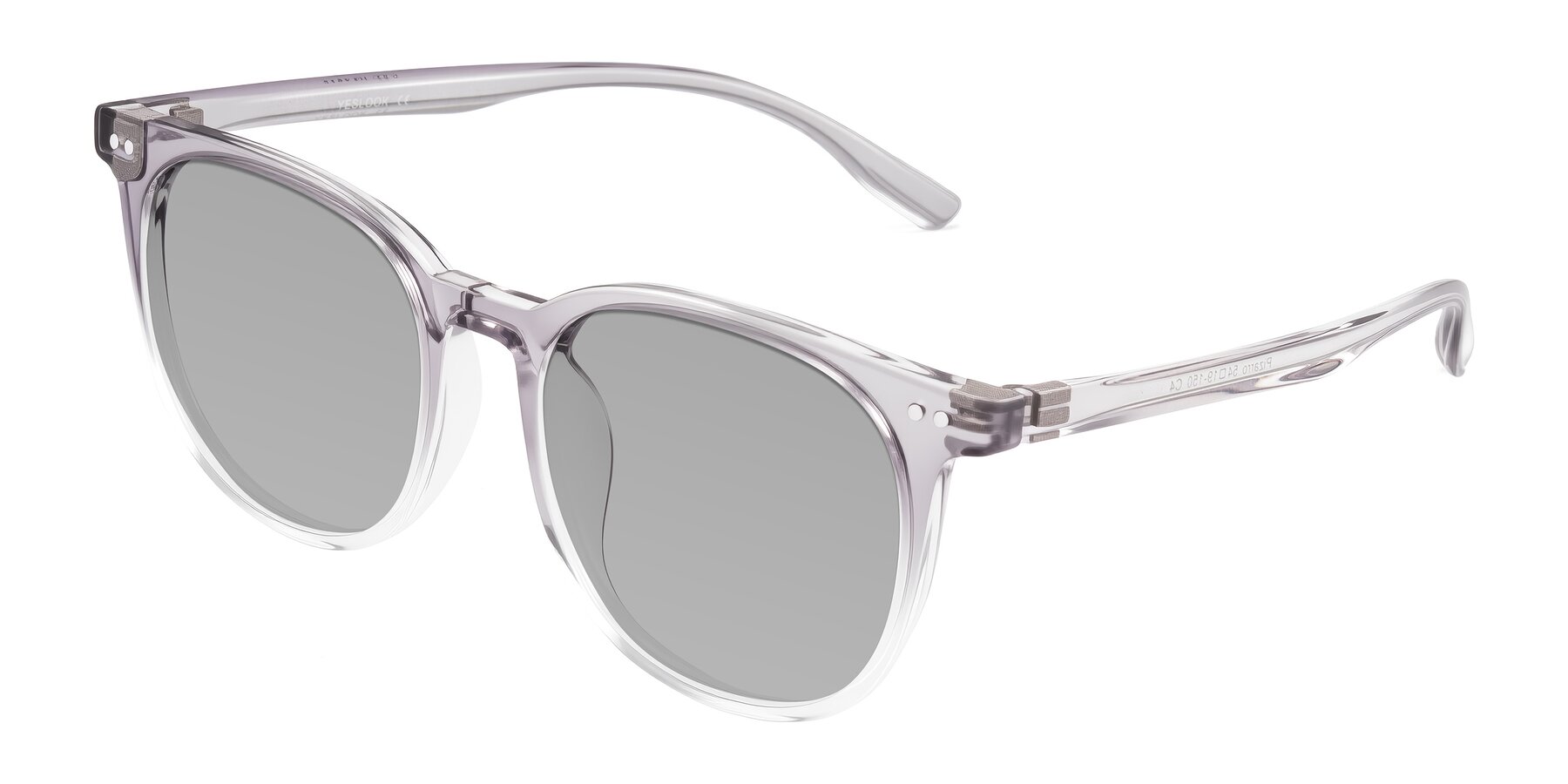 Angle of Pizarro in Crystal Gray with Light Gray Tinted Lenses