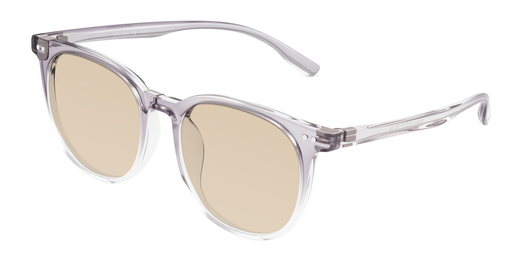 Angle of Pizarro in Crystal Gray with Light Brown Tinted Lenses