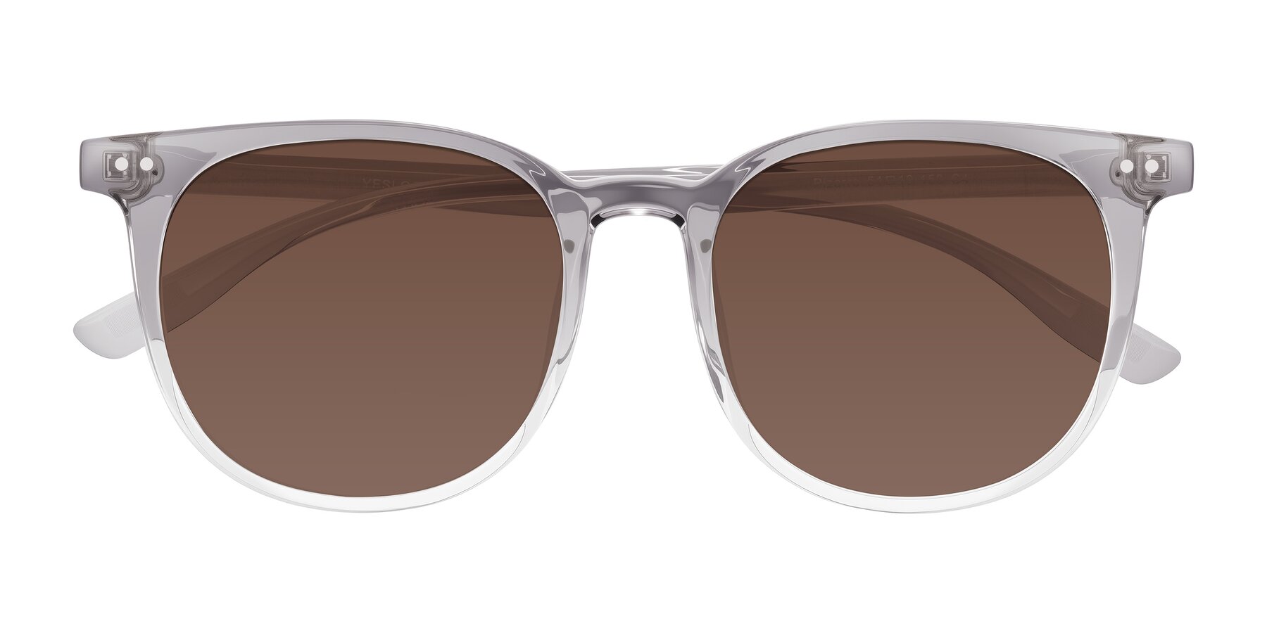 Folded Front of Pizarro in Crystal Gray with Brown Tinted Lenses