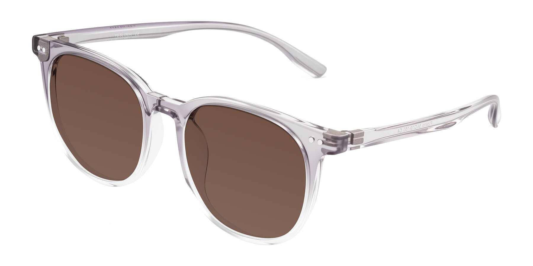 Angle of Pizarro in Crystal Gray with Brown Tinted Lenses