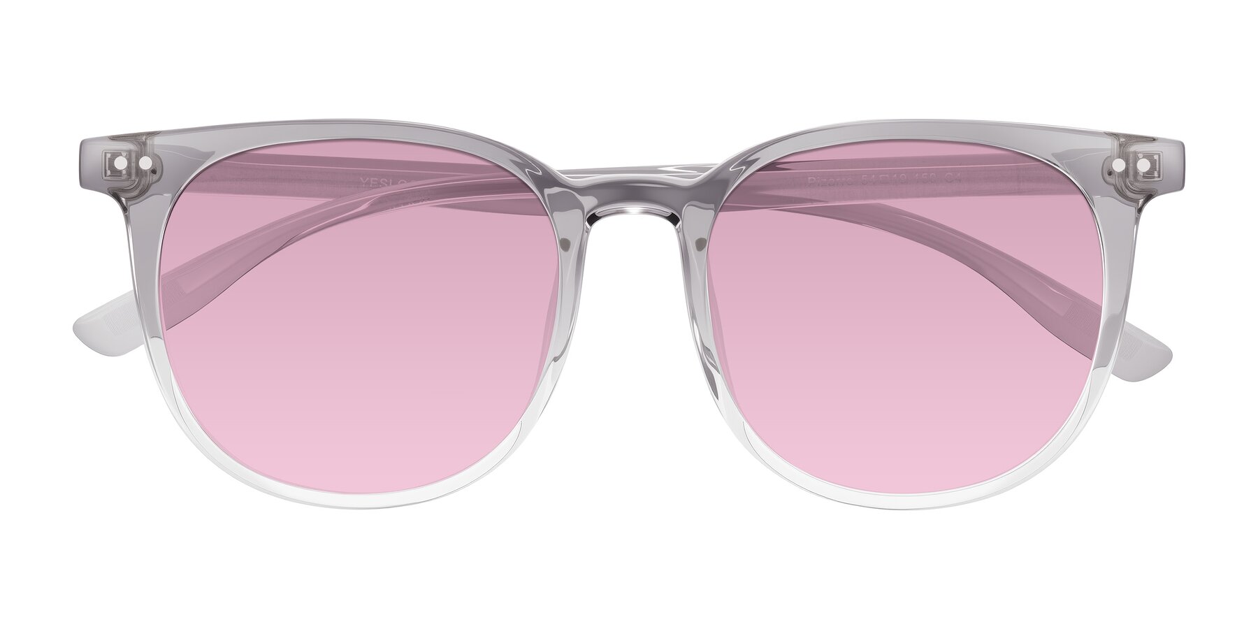 Folded Front of Pizarro in Crystal Gray with Light Wine Tinted Lenses