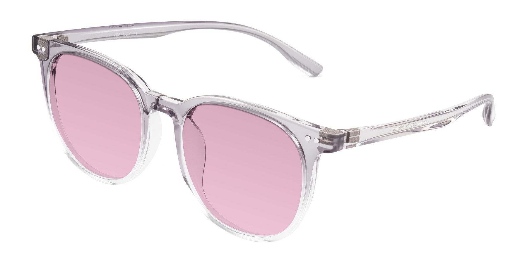 Angle of Pizarro in Crystal Gray with Light Wine Tinted Lenses