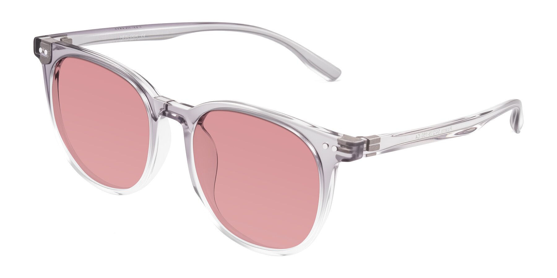 Angle of Pizarro in Crystal Gray with Medium Garnet Tinted Lenses