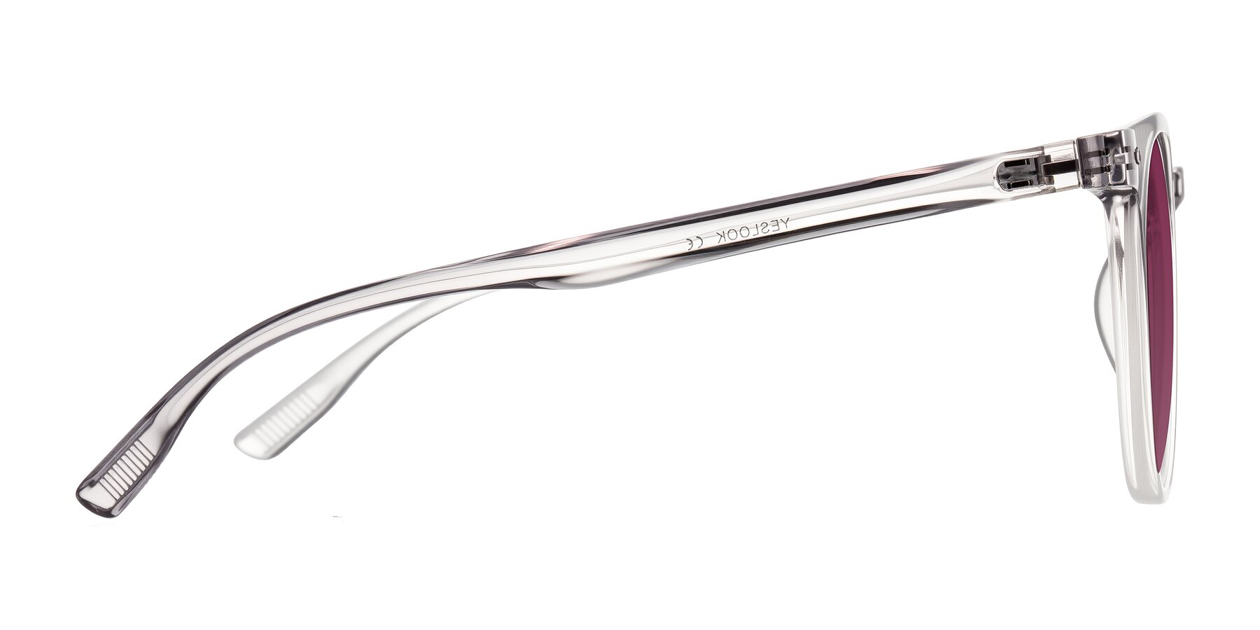 Side of Pizarro in Crystal Gray with Wine Tinted Lenses