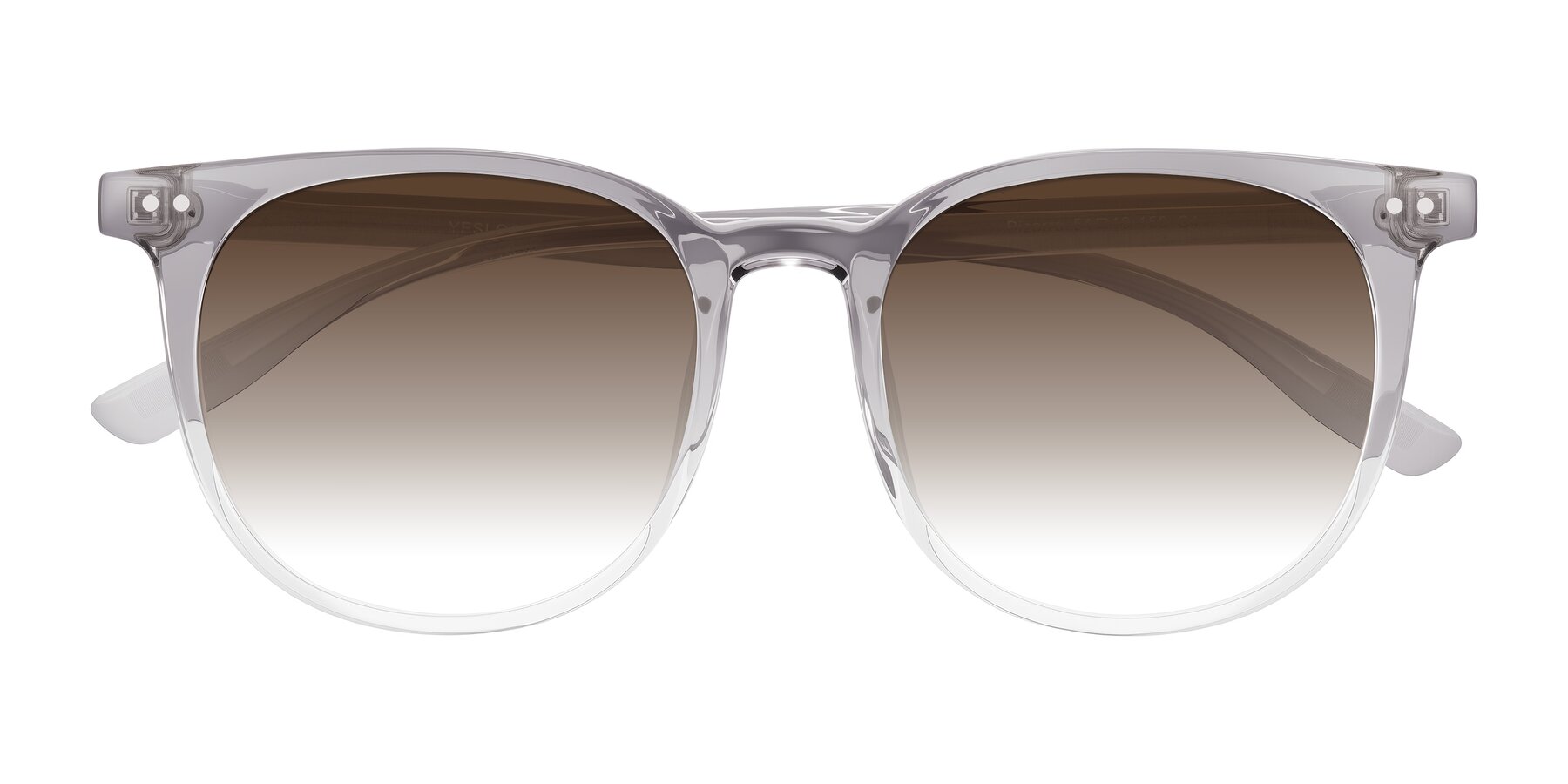 Folded Front of Pizarro in Crystal Gray with Brown Gradient Lenses
