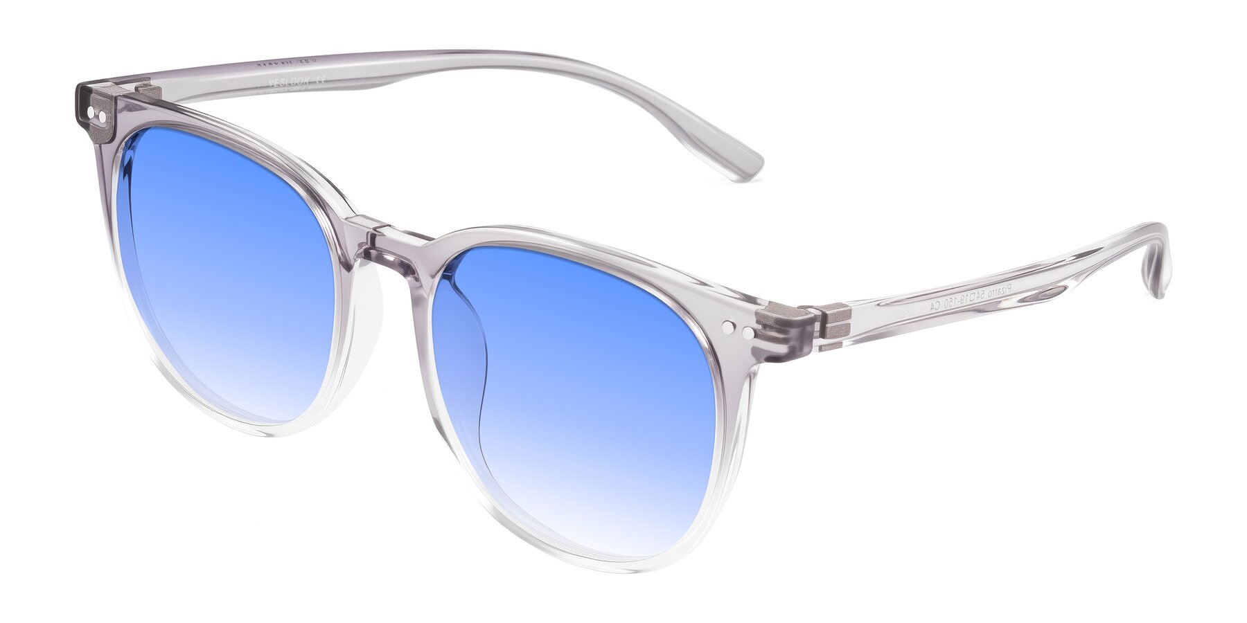 Angle of Pizarro in Crystal Gray with Blue Gradient Lenses
