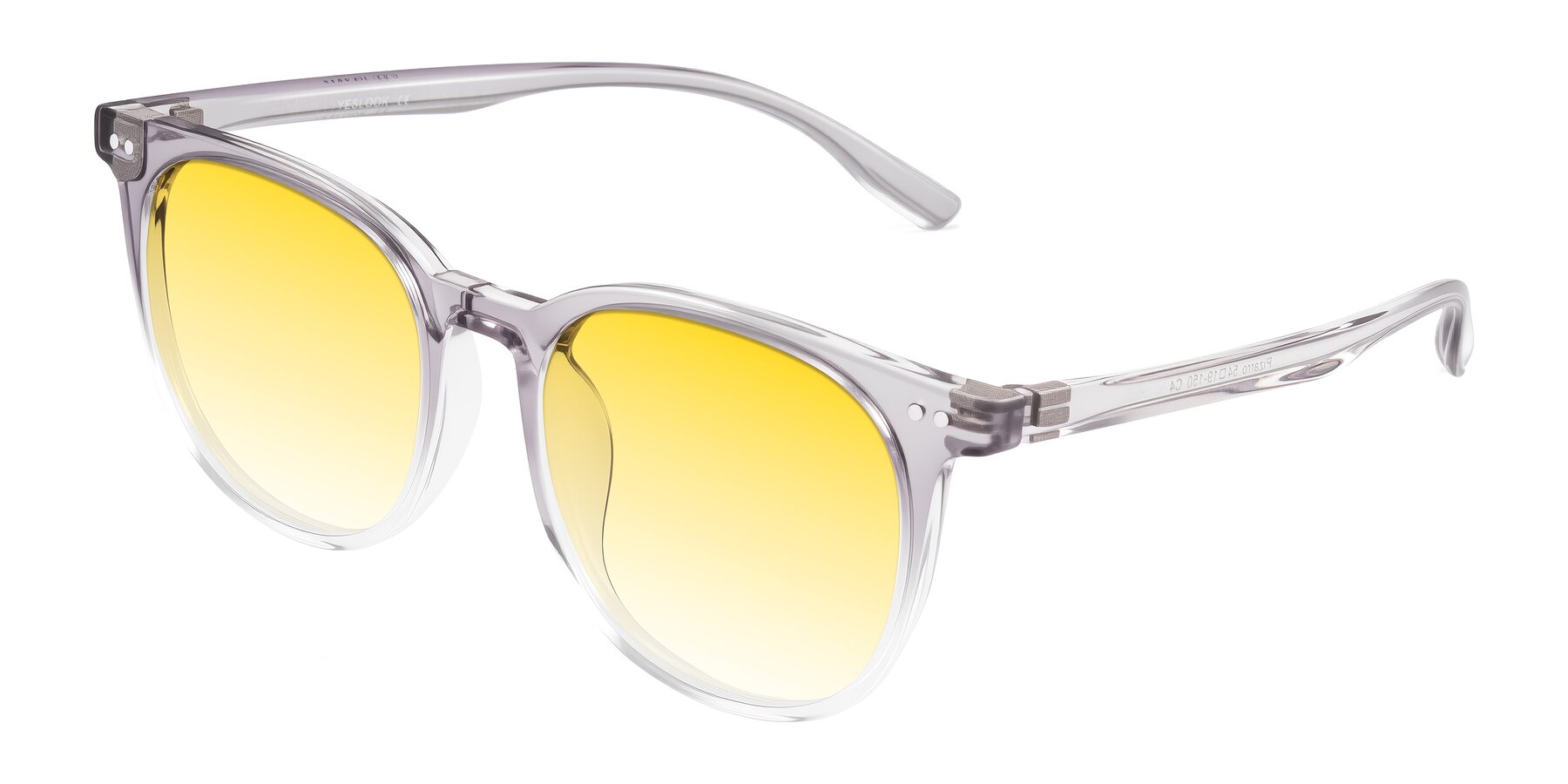 Angle of Pizarro in Crystal Gray with Yellow Gradient Lenses