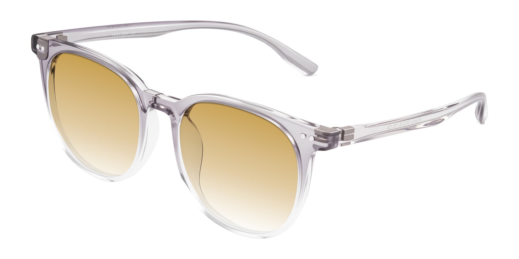 Angle of Pizarro in Crystal Gray with Champagne Gradient Lenses