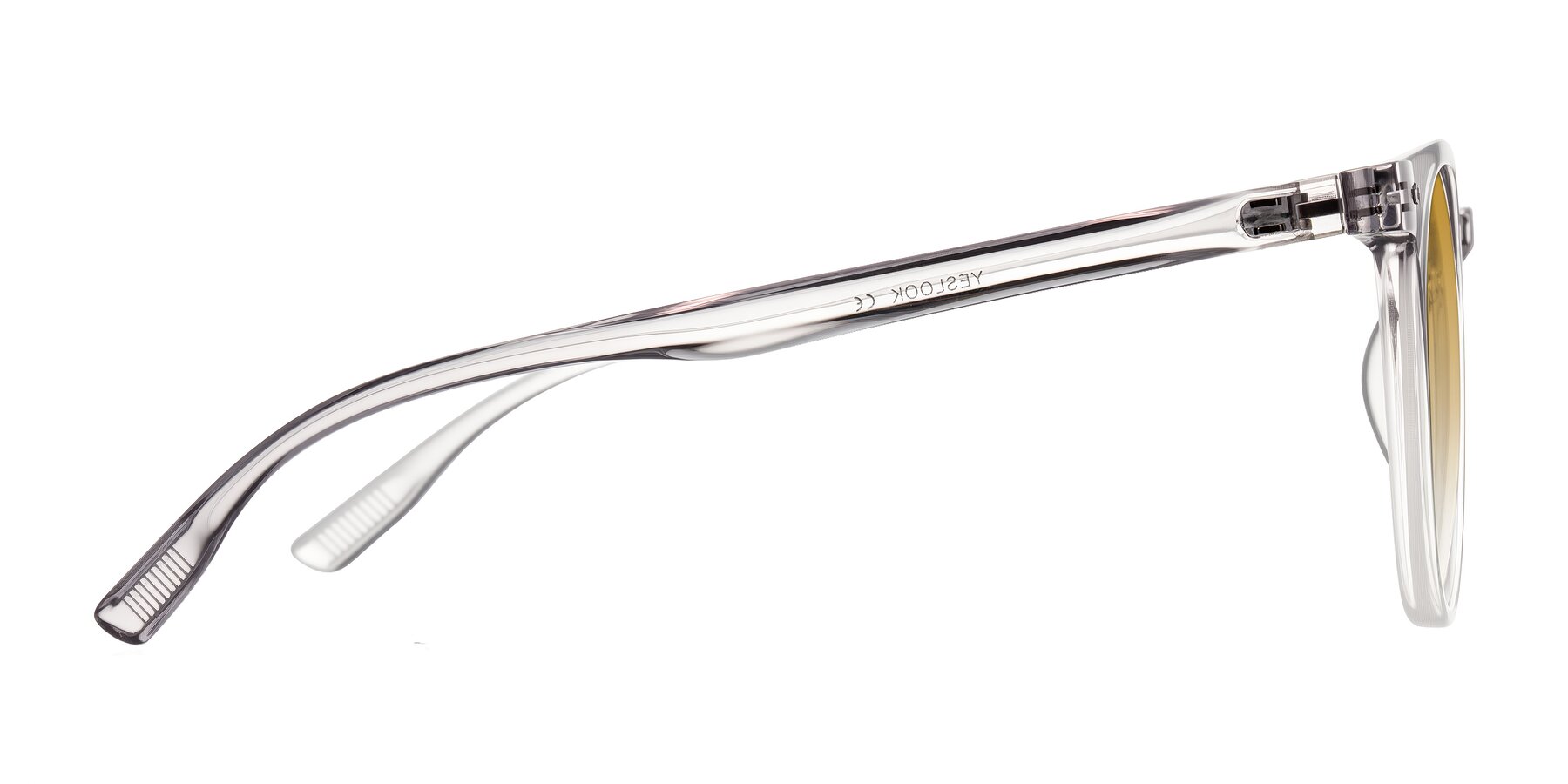 Side of Pizarro in Crystal Gray with Champagne Gradient Lenses