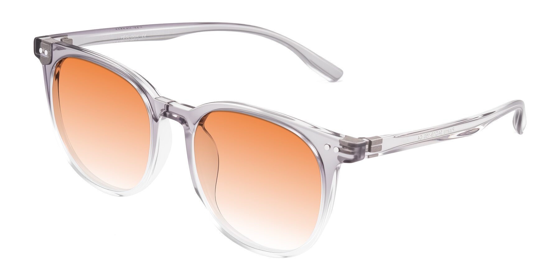 Angle of Pizarro in Crystal Gray with Orange Gradient Lenses