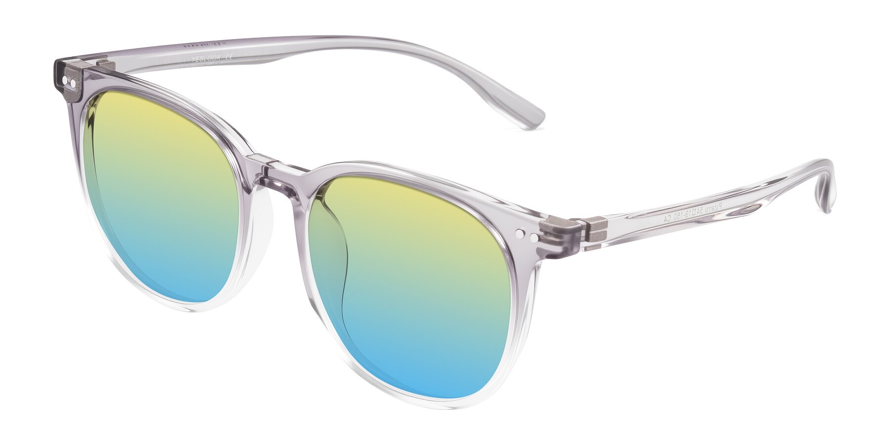 Angle of Pizarro in Crystal Gray with Yellow / Blue Gradient Lenses