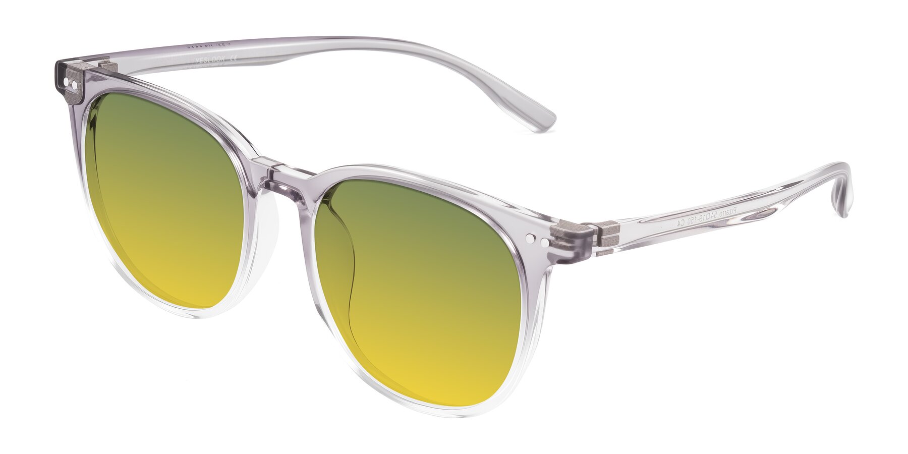 Angle of Pizarro in Crystal Gray with Green / Yellow Gradient Lenses