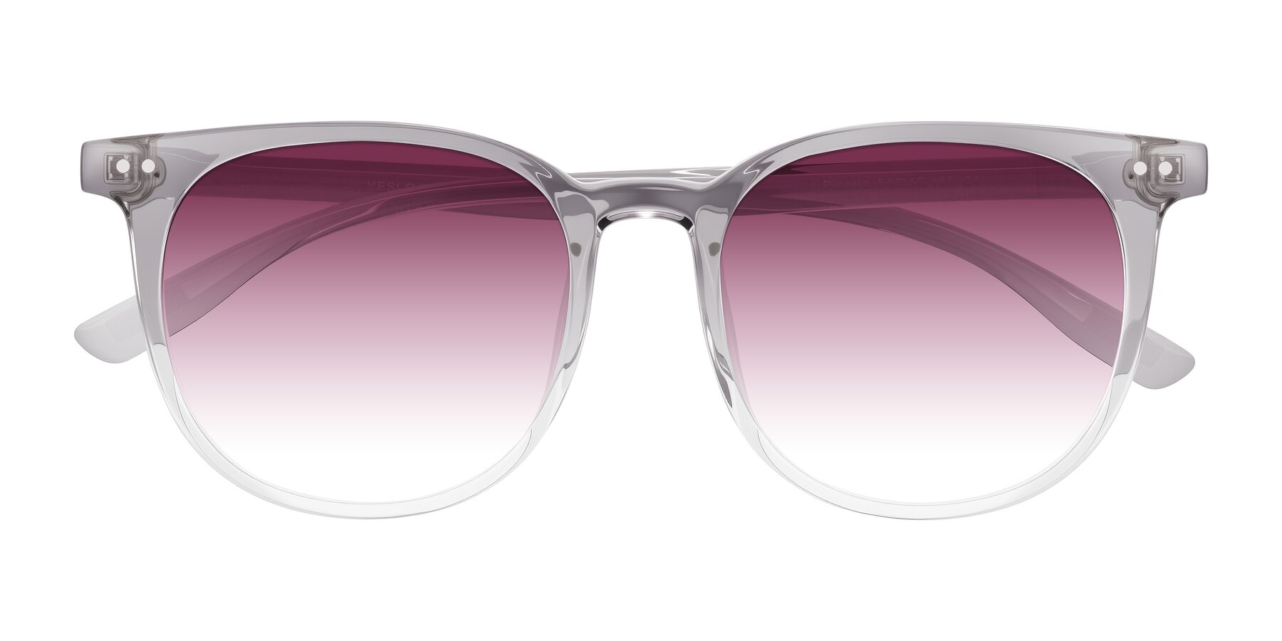 Folded Front of Pizarro in Crystal Gray with Wine Gradient Lenses