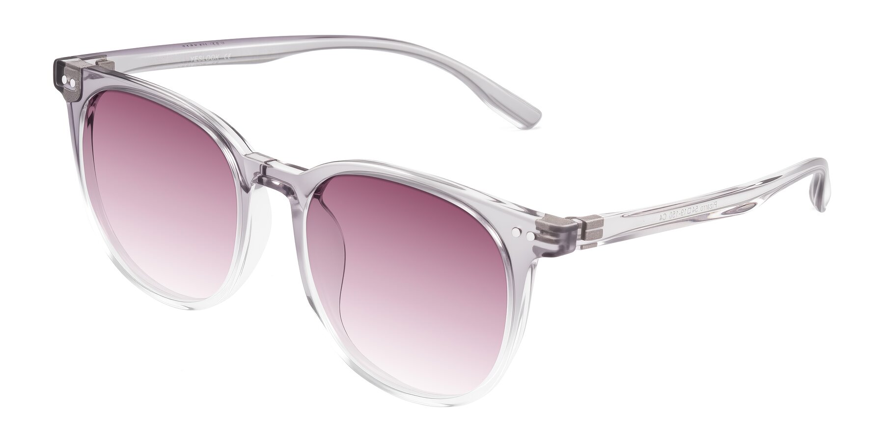 Angle of Pizarro in Crystal Gray with Wine Gradient Lenses