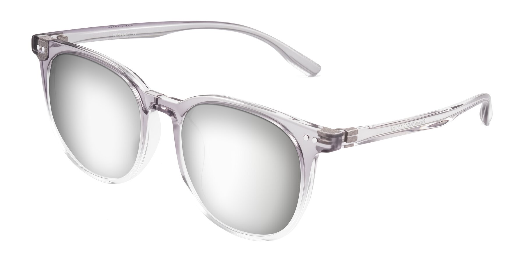 Angle of Pizarro in Crystal Gray with Silver Mirrored Lenses