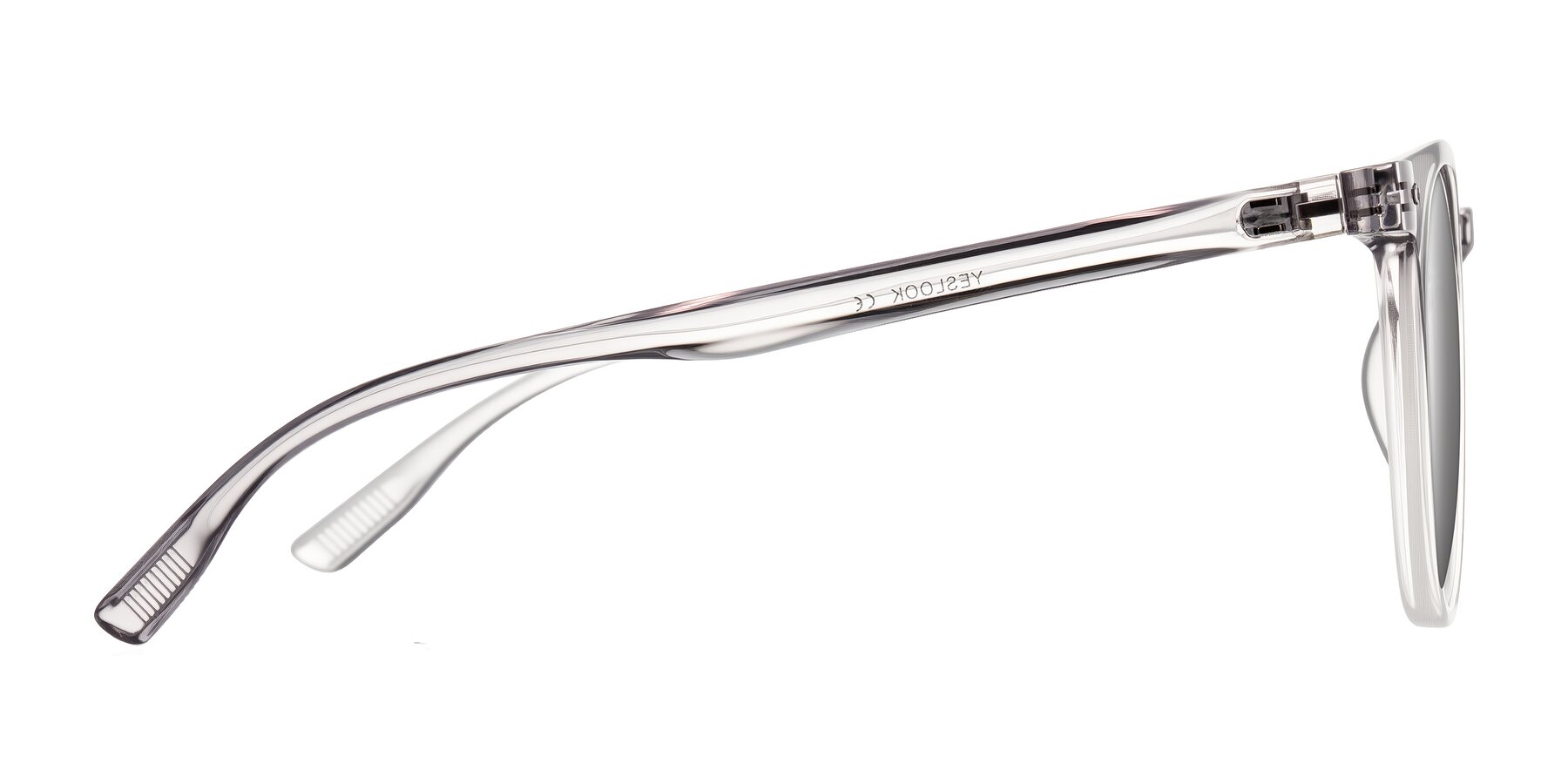 Side of Pizarro in Crystal Gray with Silver Mirrored Lenses