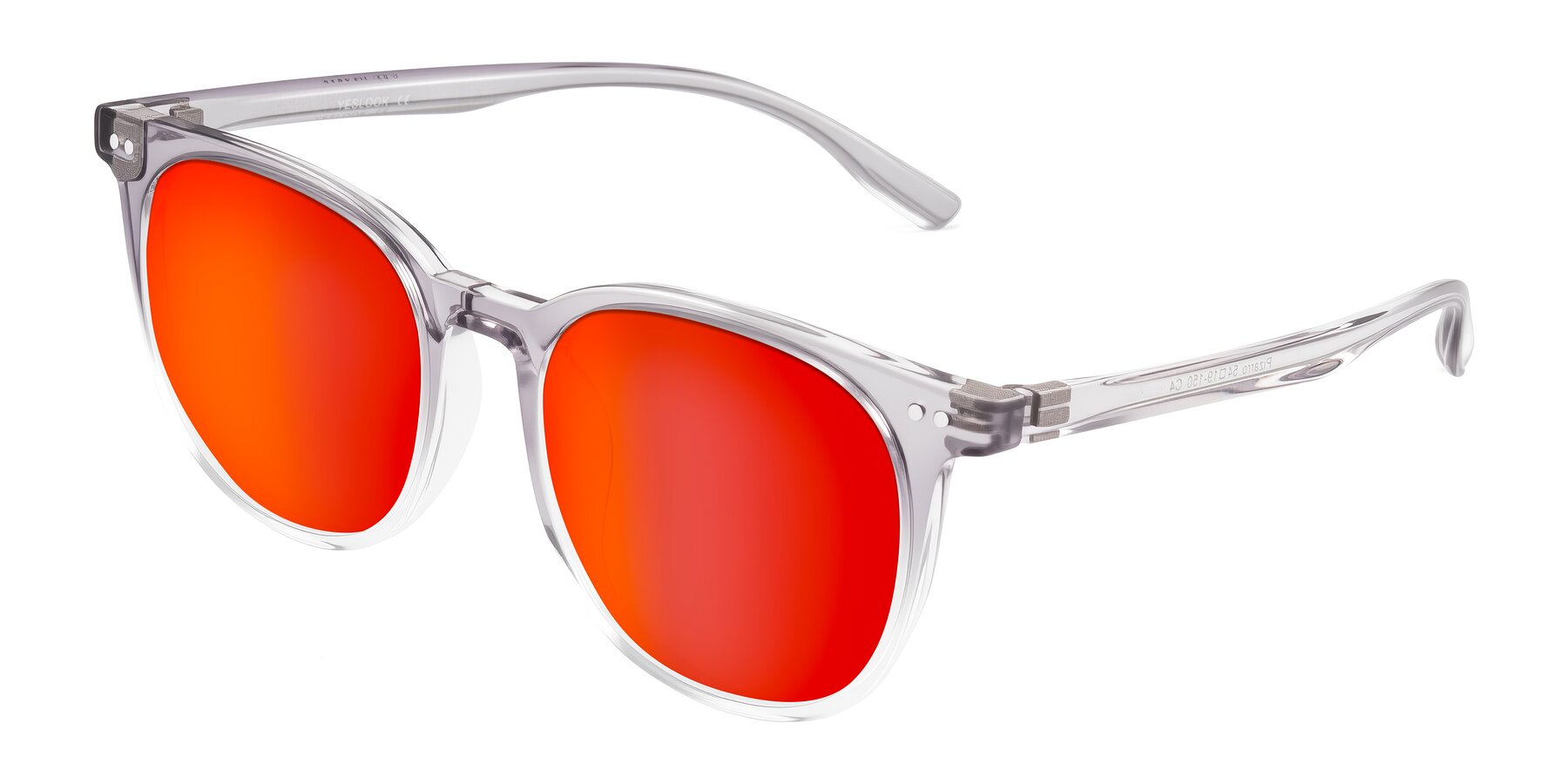 Angle of Pizarro in Crystal Gray with Red Gold Mirrored Lenses