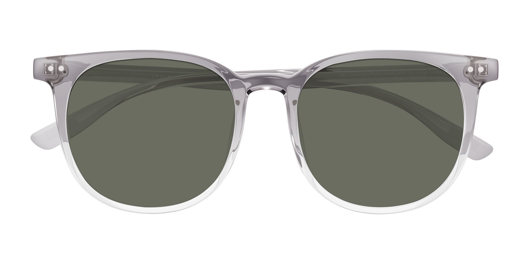 Folded Front of Pizarro in Crystal Gray with Gray Polarized Lenses