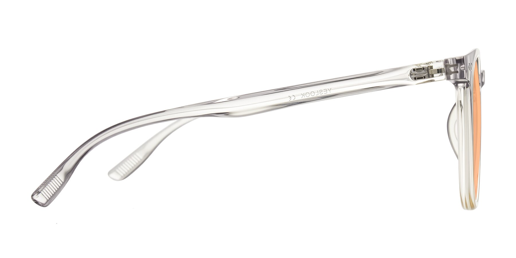 Side of Pizarro in Crystal Gray/Champagne with Light Orange Tinted Lenses