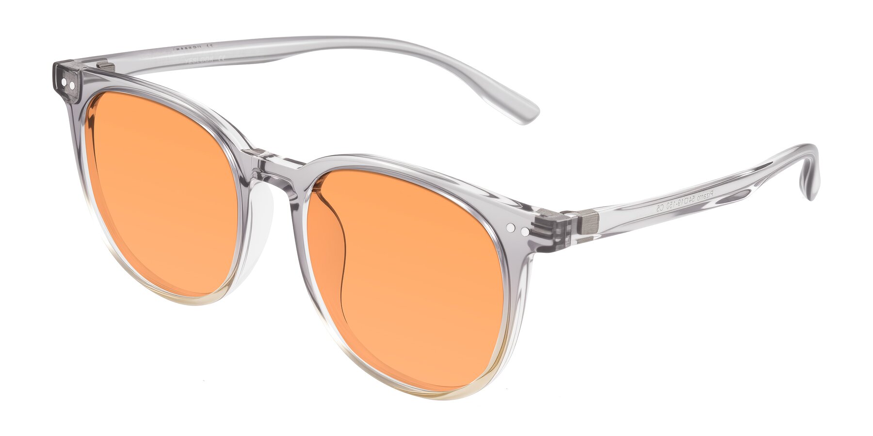 Angle of Pizarro in Crystal Gray/Champagne with Medium Orange Tinted Lenses