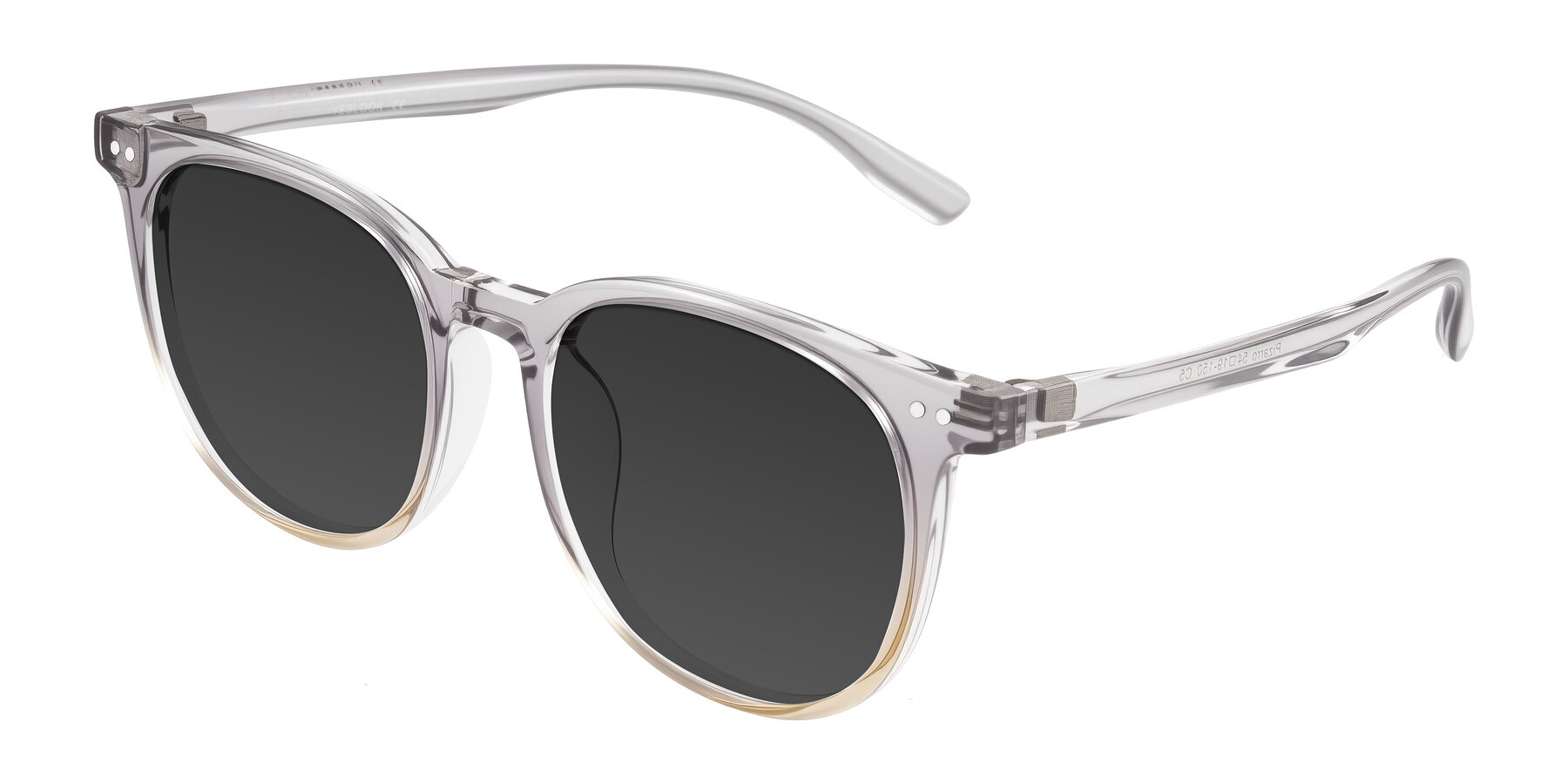 Angle of Pizarro in Crystal Gray/Champagne with Gray Tinted Lenses