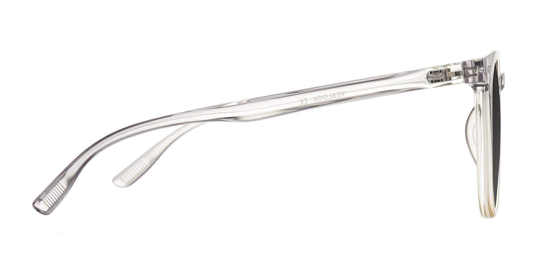 Side of Pizarro in Crystal Gray/Champagne with Gray Tinted Lenses