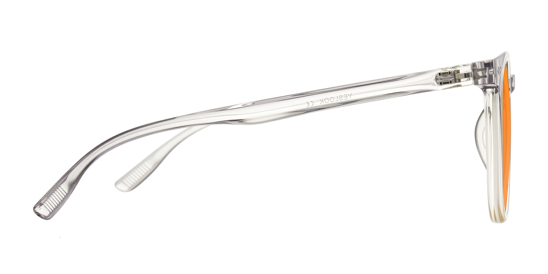 Side of Pizarro in Crystal Gray/Champagne with Orange Tinted Lenses