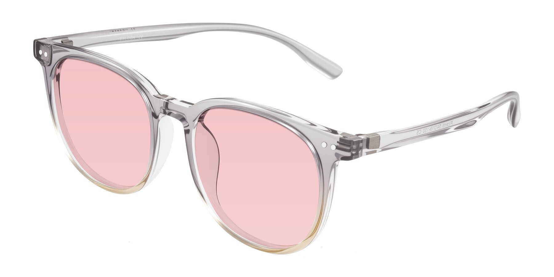 Angle of Pizarro in Crystal Gray/Champagne with Light Garnet Tinted Lenses