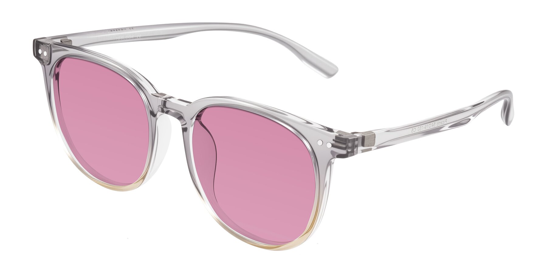 Angle of Pizarro in Crystal Gray/Champagne with Medium Wine Tinted Lenses