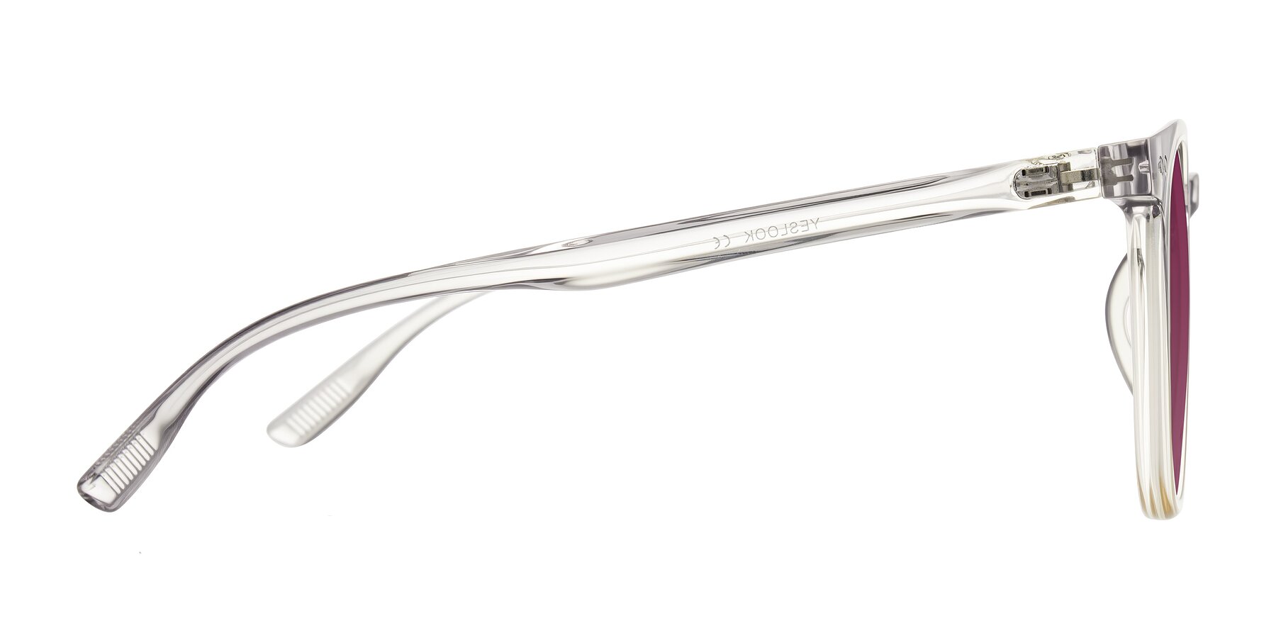 Side of Pizarro in Crystal Gray/Champagne with Wine Tinted Lenses