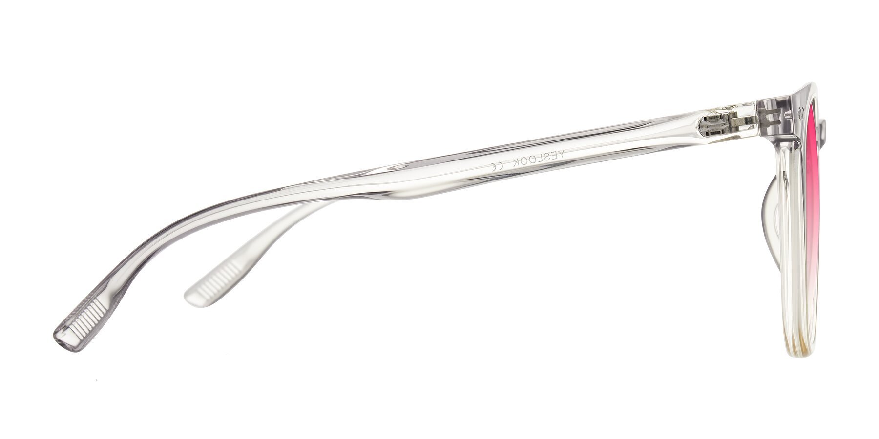 Side of Pizarro in Crystal Gray/Champagne with Pink Gradient Lenses