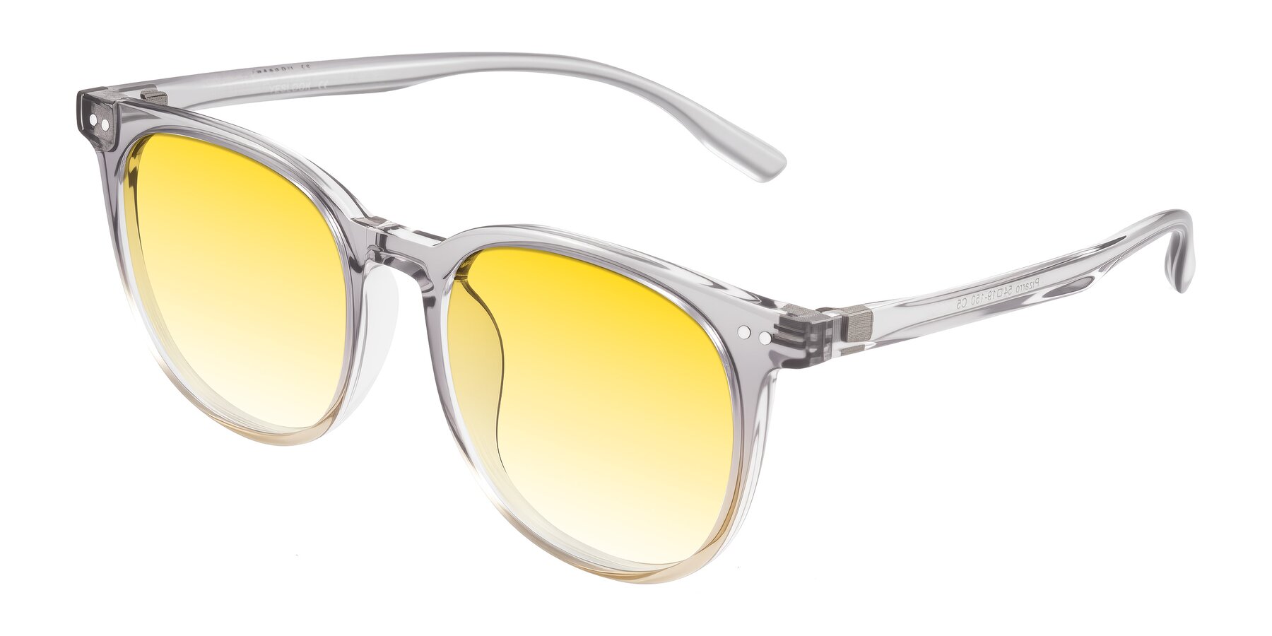 Angle of Pizarro in Crystal Gray/Champagne with Yellow Gradient Lenses