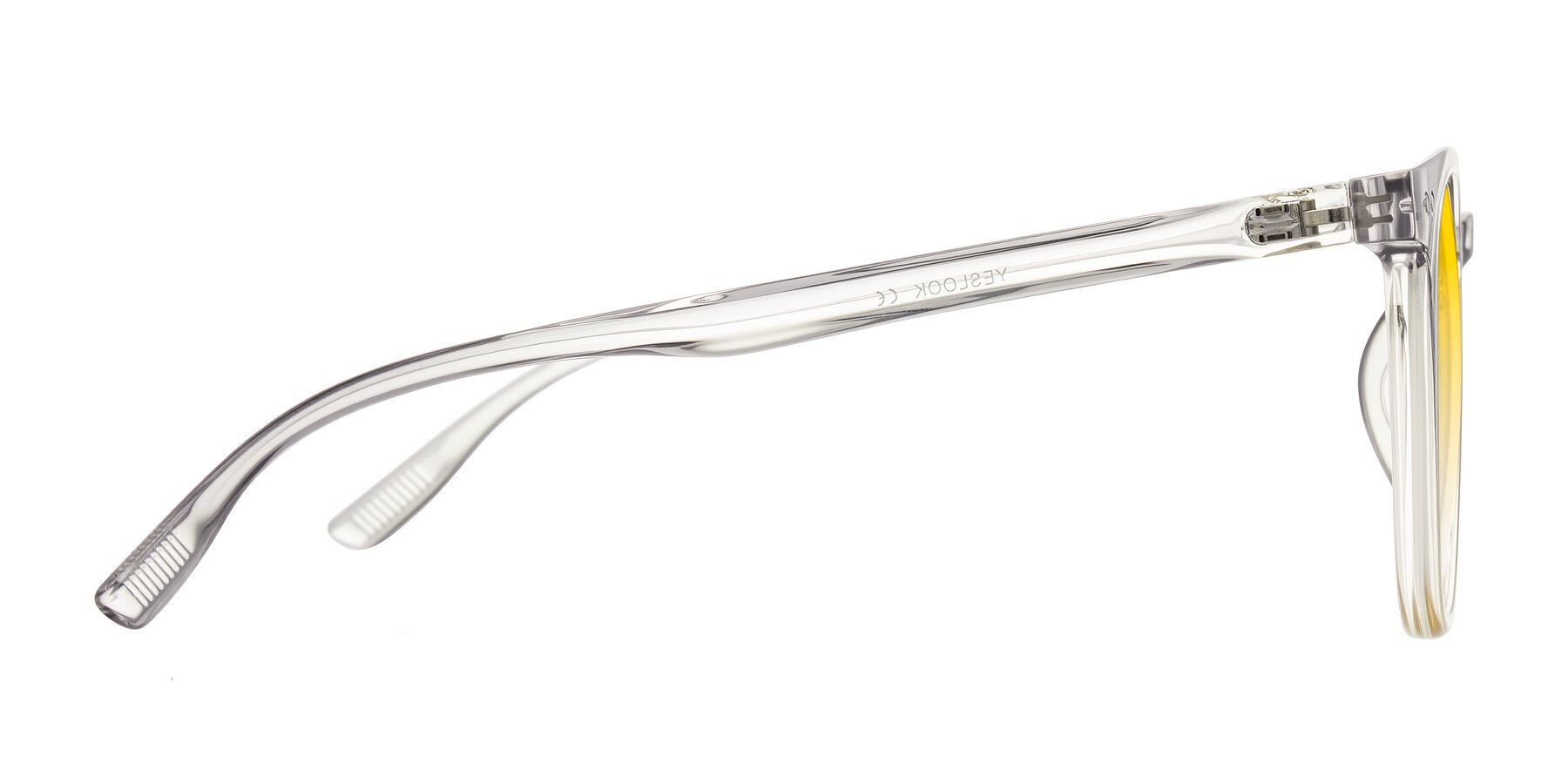 Side of Pizarro in Crystal Gray/Champagne with Yellow Gradient Lenses